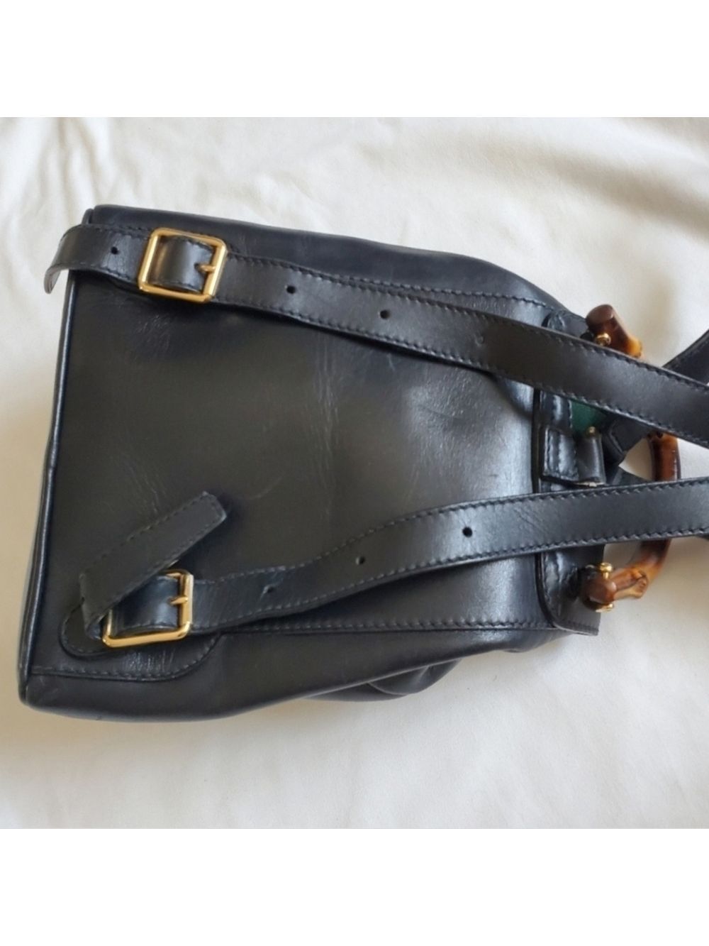 Vintage Gucci Mini Leather Backpack Bamboo Handle - Picture 10 of 16